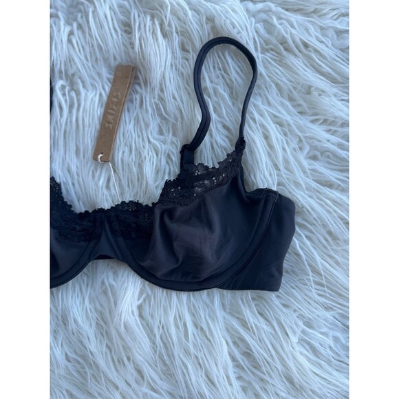 Skims Fits Everybody Lace Demi Underwire Bra Onyx Size 34C - Picture 4 of 7